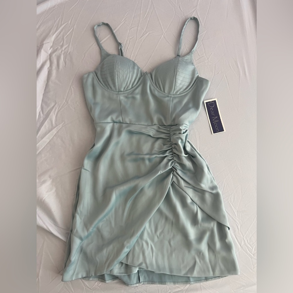 silver blue night out dress